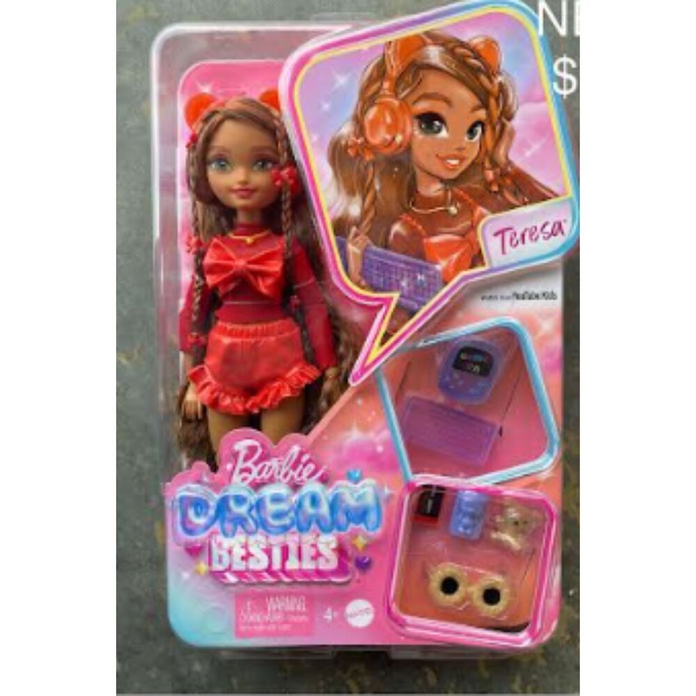 New Barbie Dream Besties Teresa Doll 11.5 inch Video Game Accessories Matte
